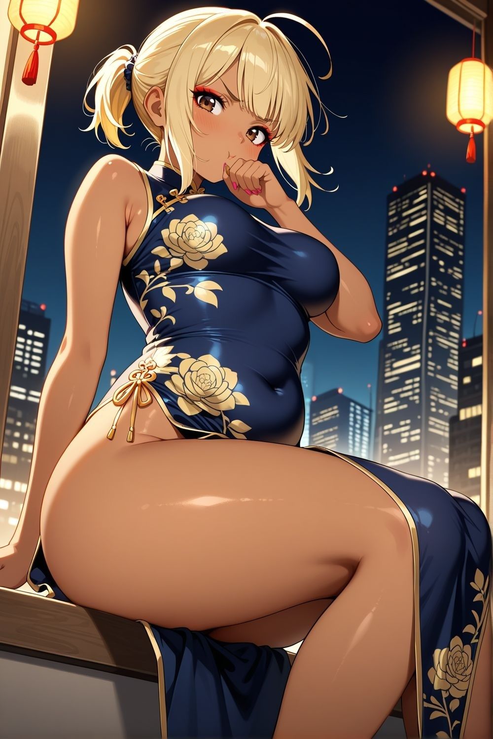 サンプル画像3:金髪ギャルとあちゃんチャイナドレスコスプレ写真集(雨のちハレルヤ) [d_641602]