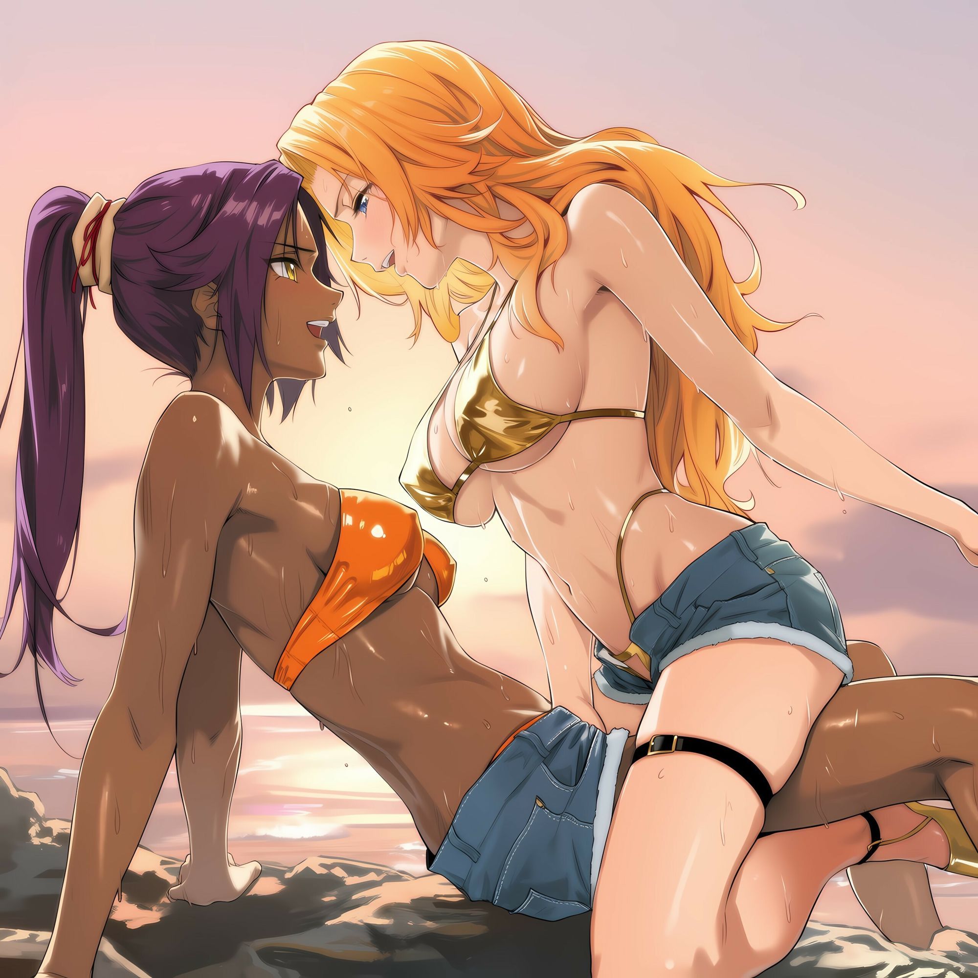 Bleach 夜一 × 乱菊 画像8