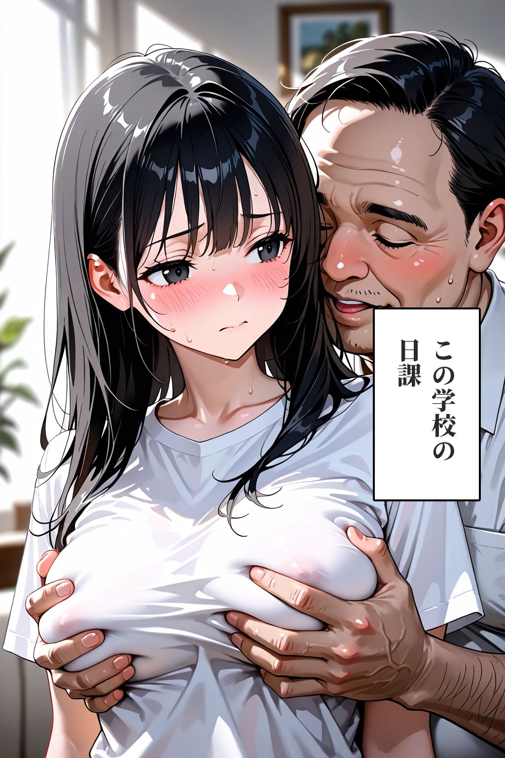 サンプル画像1:日替り穴当番の子は学校中の教師たちにアヘ顔になるまでイキ堕とされる(タオぱいぱい) [d_641641]