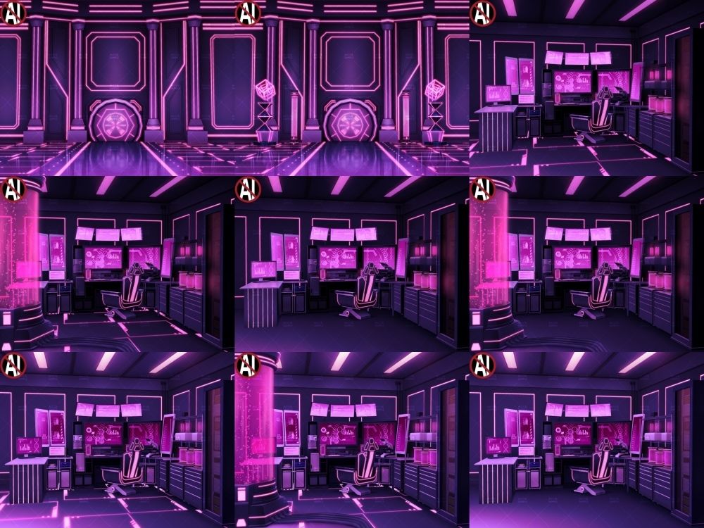 みにくる背景CG素材集『未来編』part02-Pink×Black-B 画像1