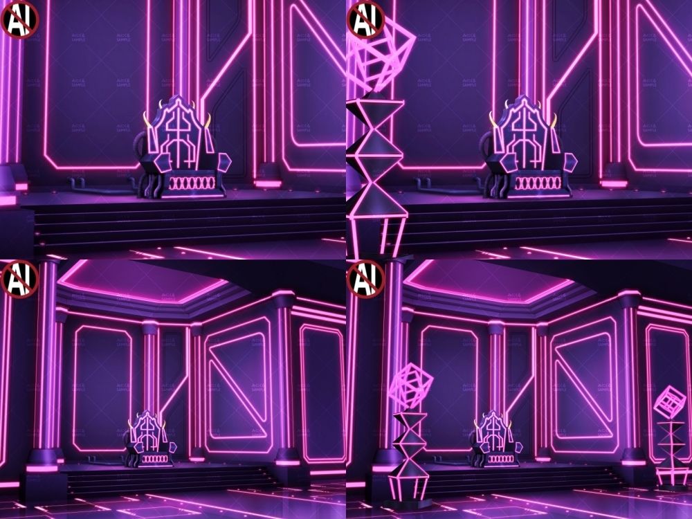 みにくる背景CG素材集『未来編』part02-Pink×Black-B 画像3