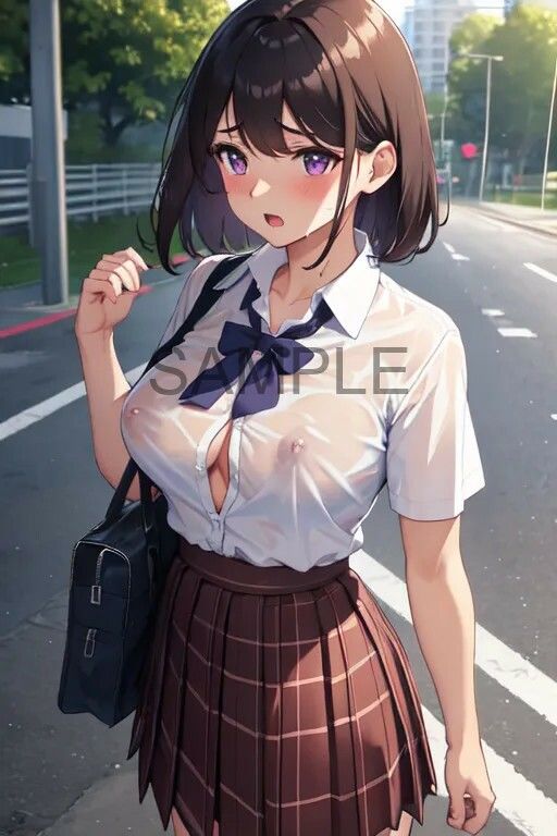 サンプル画像1:突然のゲリラ豪雨…【ノーブラが校則の女子校】濡れ透けJK！乳首丸見え39人(妄想リアリティ工房) [d_641911]