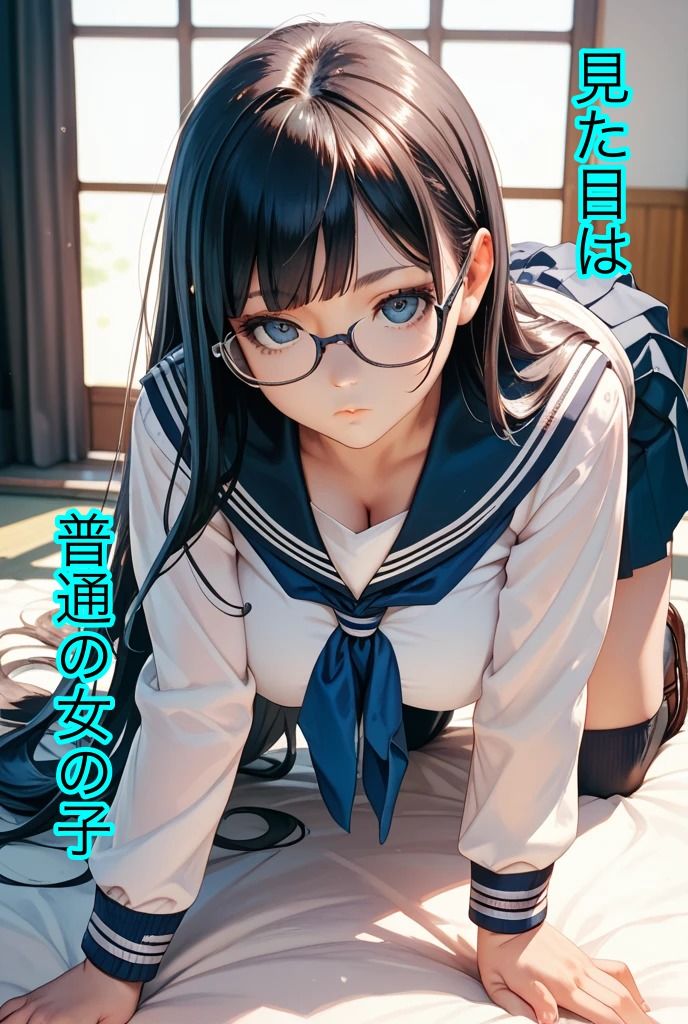 サンプル画像1:制服×メガネ×女の子(しろくろ) [d_642004]