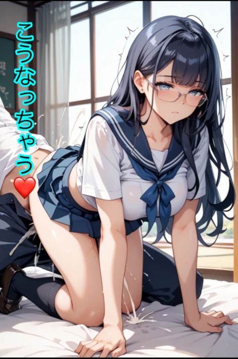 サンプル画像4:制服×メガネ×女の子(しろくろ) [d_642004]