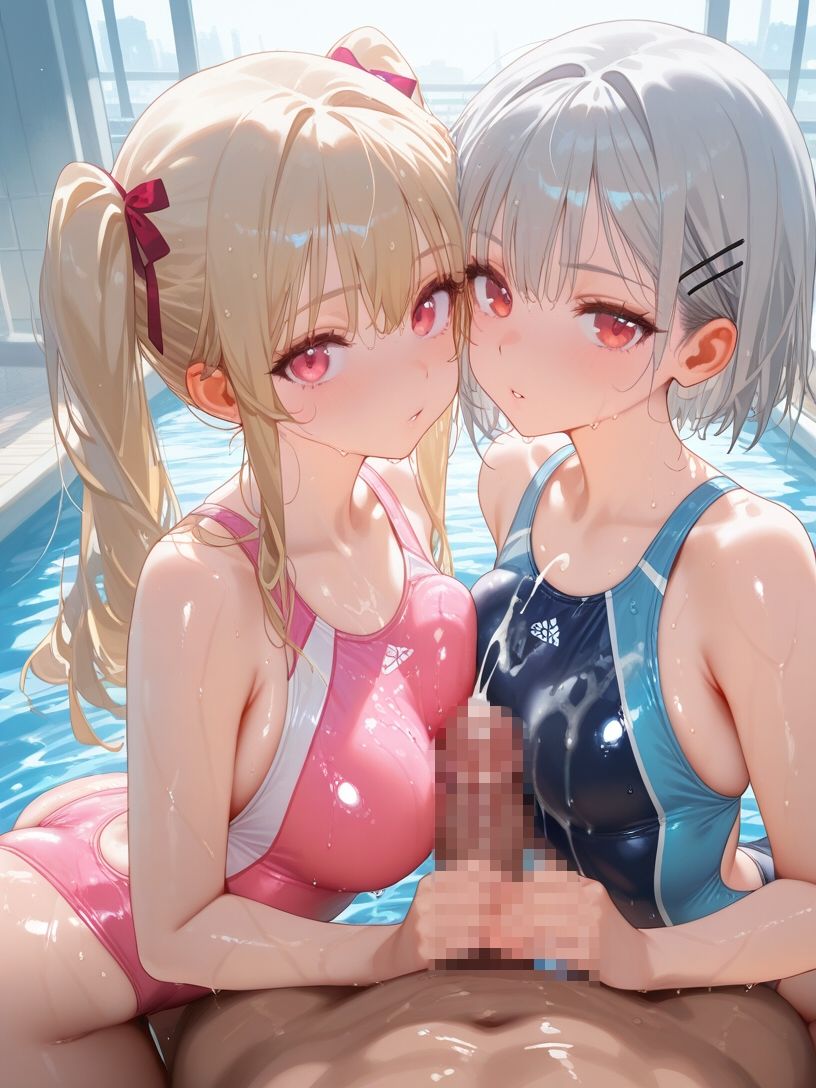 巨乳水泳部とハーレムエッチ3 画像1
