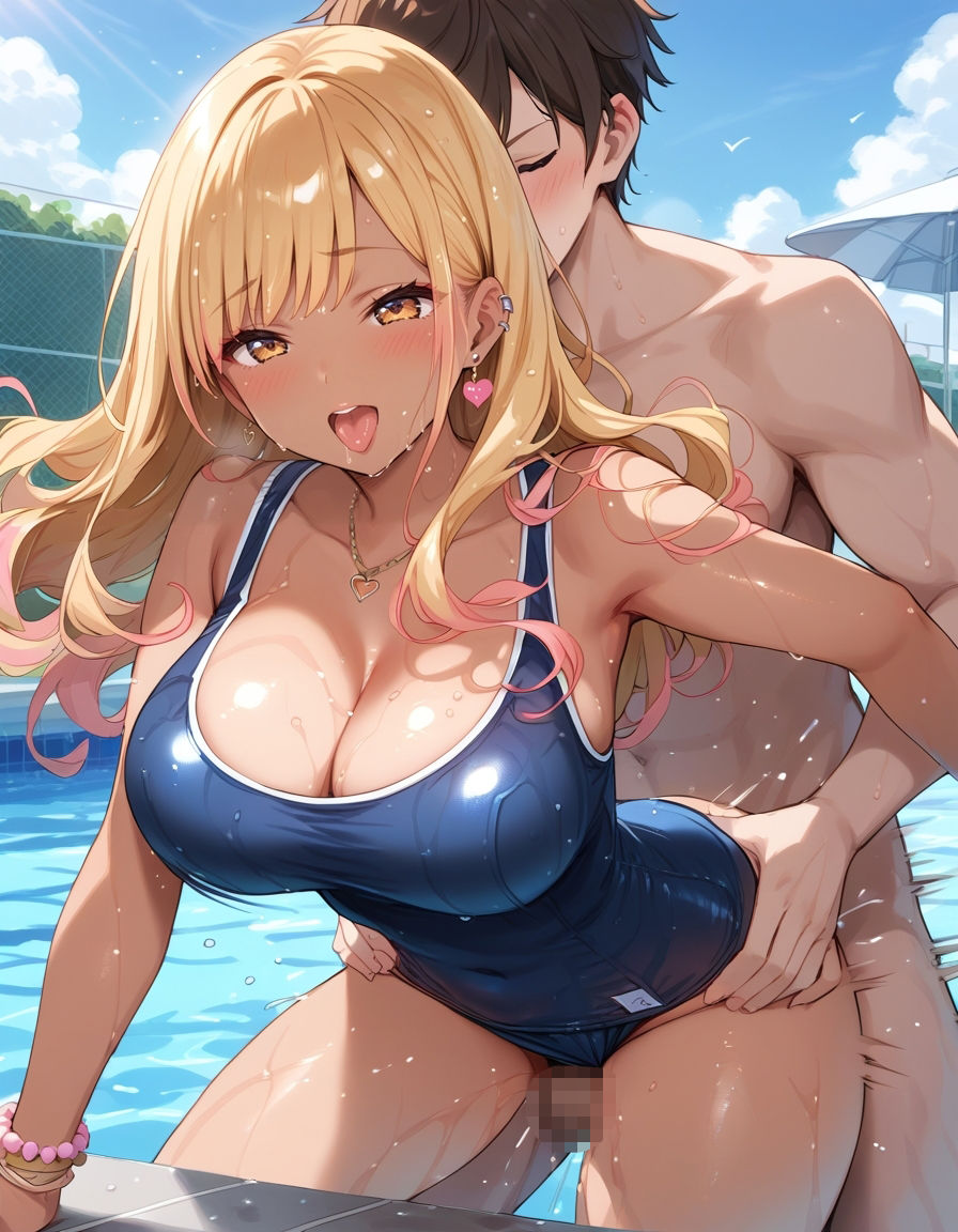 スク水ギャル、濡れて乱れて(ハート) 〜豊満ボディに密着〜 画像6