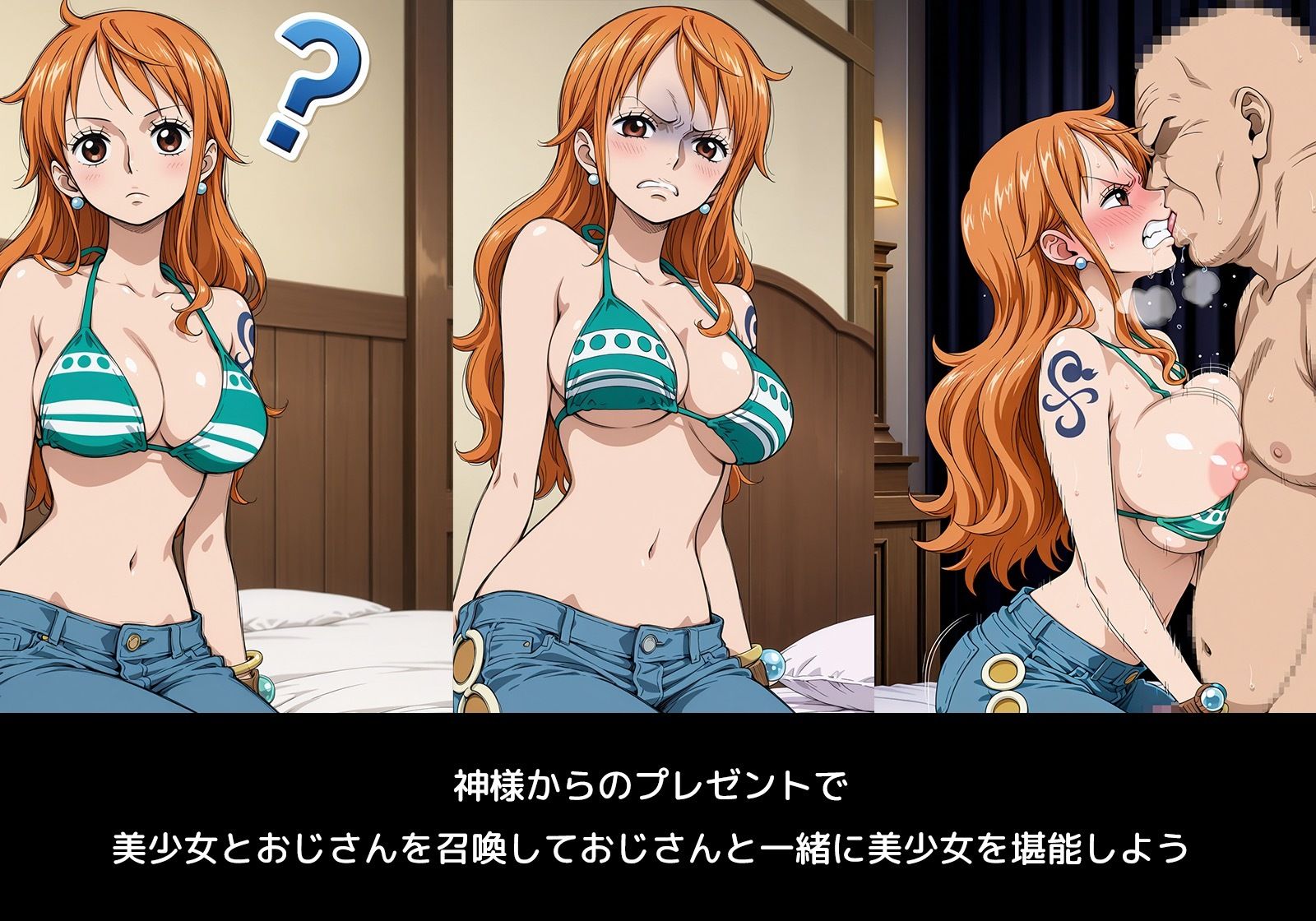 サンプル画像2:Deliサモ☆ 美少女とおじさん強●召喚アプリ – ワ〇ピース ナ〇 海賊団の航海士編 -(Kemmy) [d_642844]