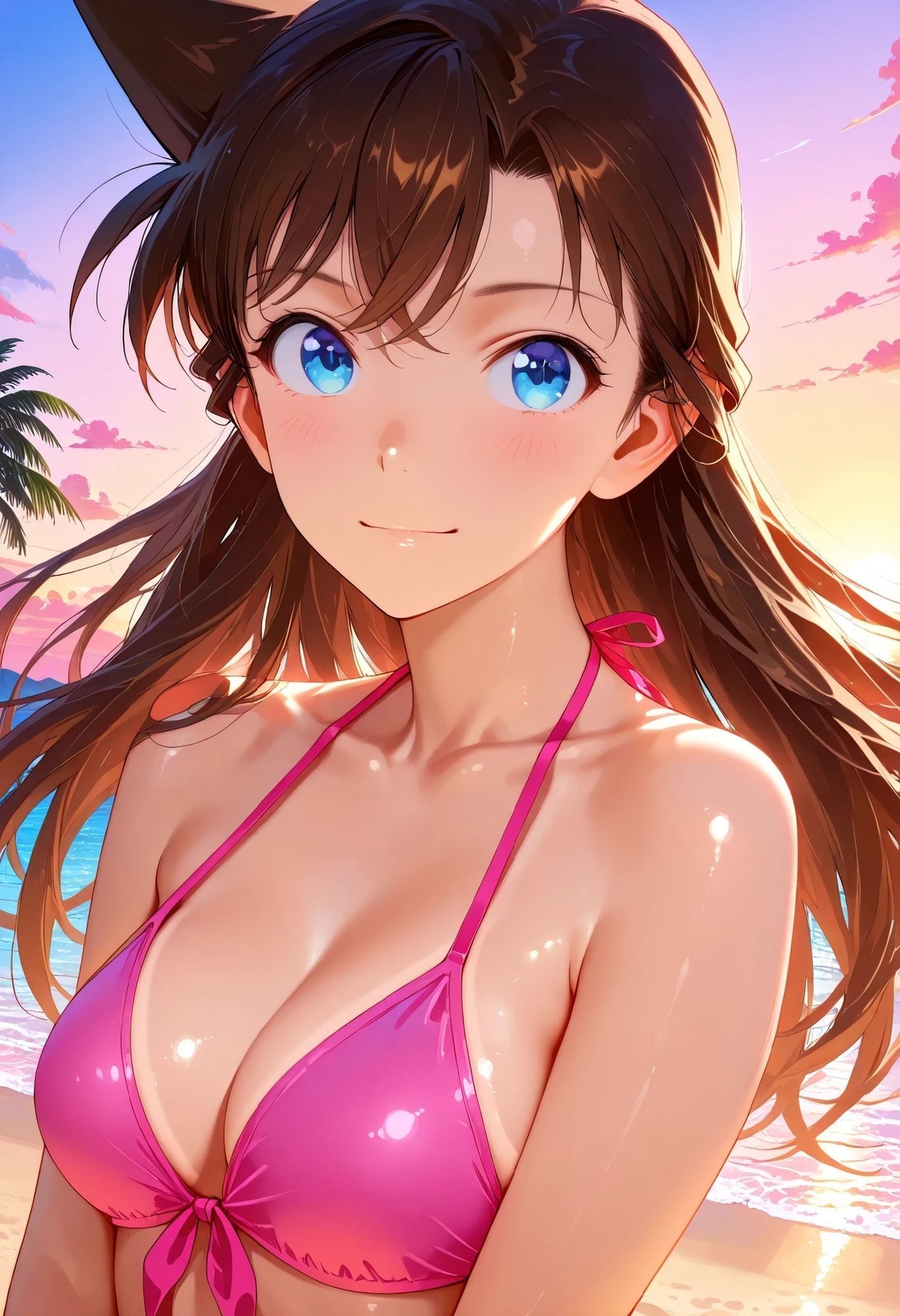 毛〇蘭  ピンク色のビキニでクンニされる 画像2