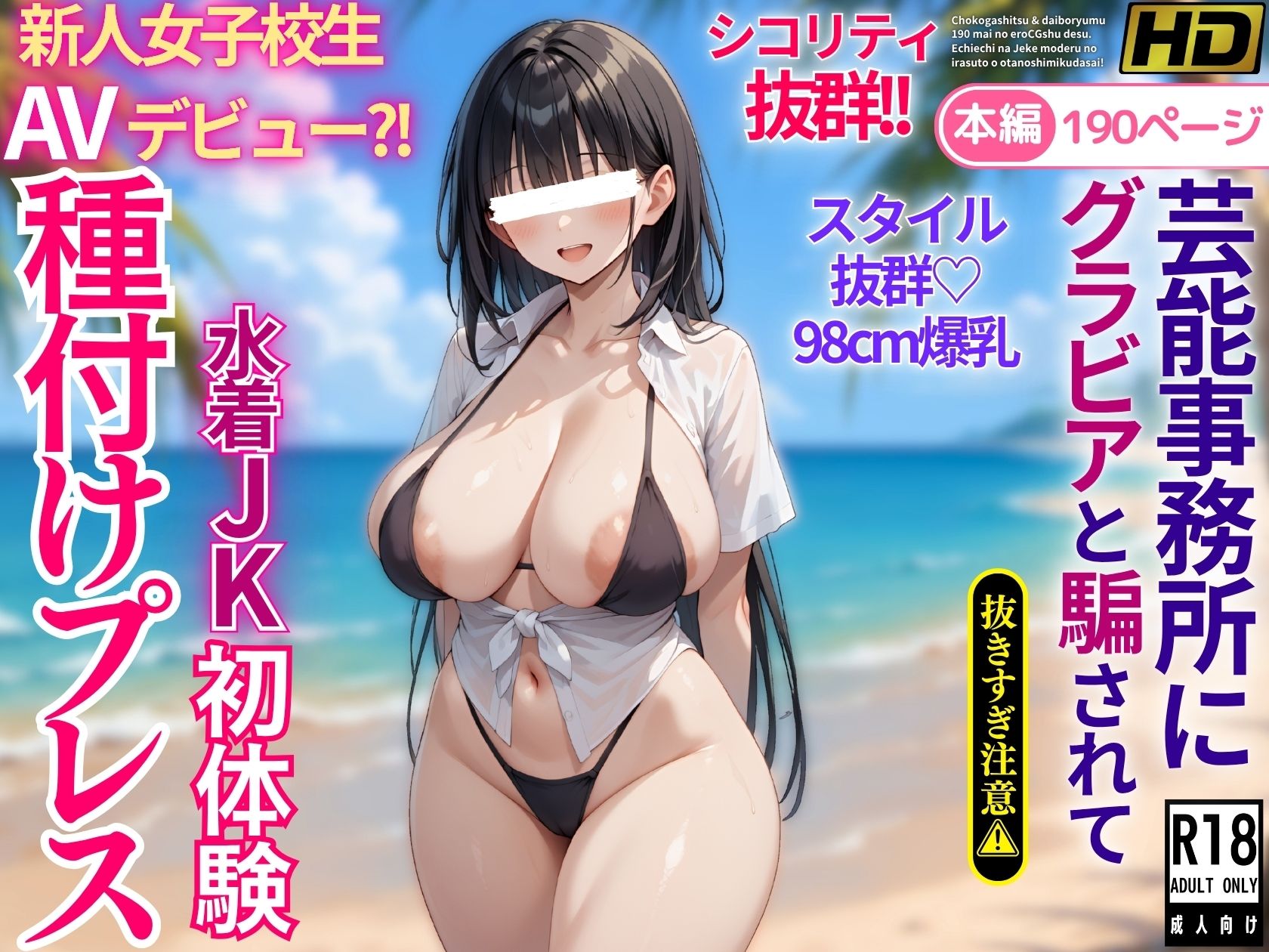 芸能事務所にグラビアと騙されてAVデビュー？！爆乳水着JK初体験種付けプレス 画像10