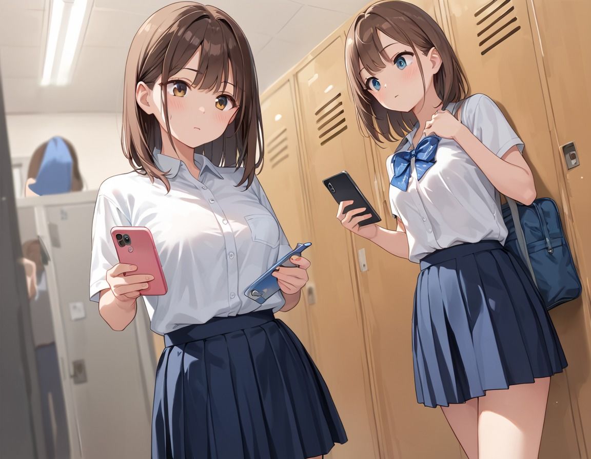 サンプル画像2:JKの更衣室潜入してまさかのハーレム展開(電脳ストリップ) [d_643615]