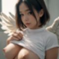 Tシャツを着た天使（セリフなし  AI画像集）