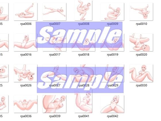 同人制作お助け素材「女体ポーズ  レ〇プシーン用  主に仰向けポーズ編」 画像3