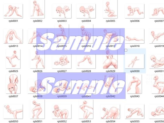 同人制作お助け素材「女体ポーズ  レ〇プシーン用  主にバックポーズ編」_4