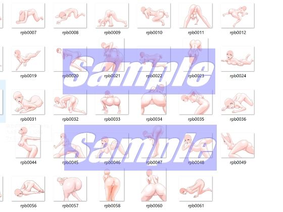 同人制作お助け素材「女体ポーズ  レ〇プシーン用  主にバックポーズ編」_5