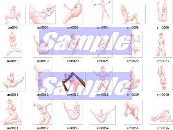 同人制作お助け素材「女体ポーズ集  （SM，触手緊縛用ポーズVOL，1）」 画像2