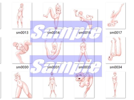 同人制作お助け素材「女体ポーズ集  （SM，触手緊縛用ポーズVOL，1）」 画像4
