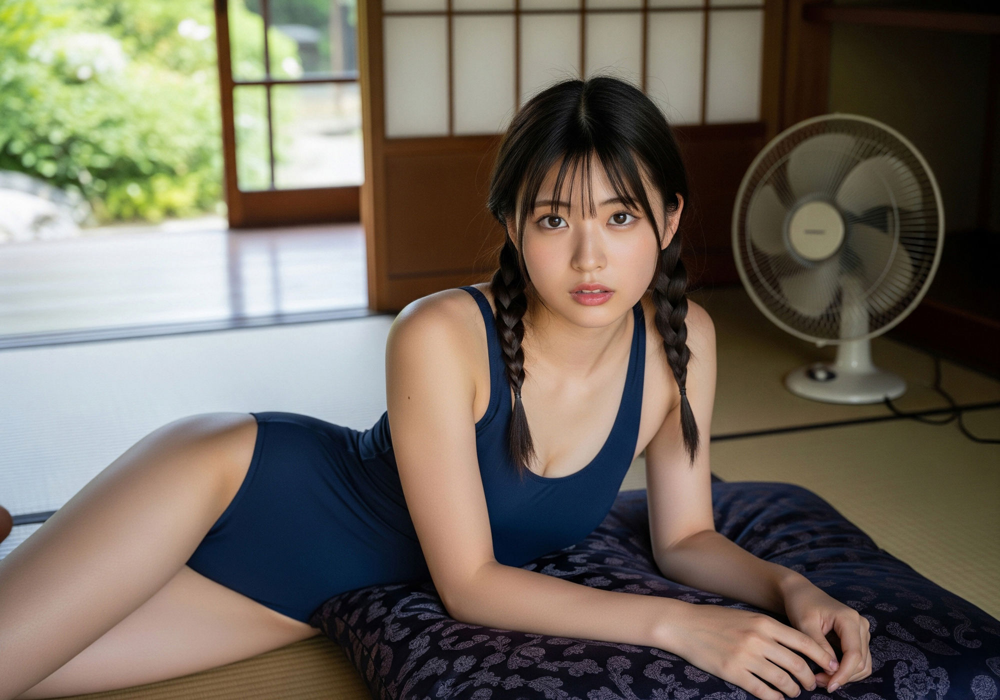 実家に帰省したら暑いからとの理由だけで スク水で過ごす姪っ子との夏休みが待っていた 画像1