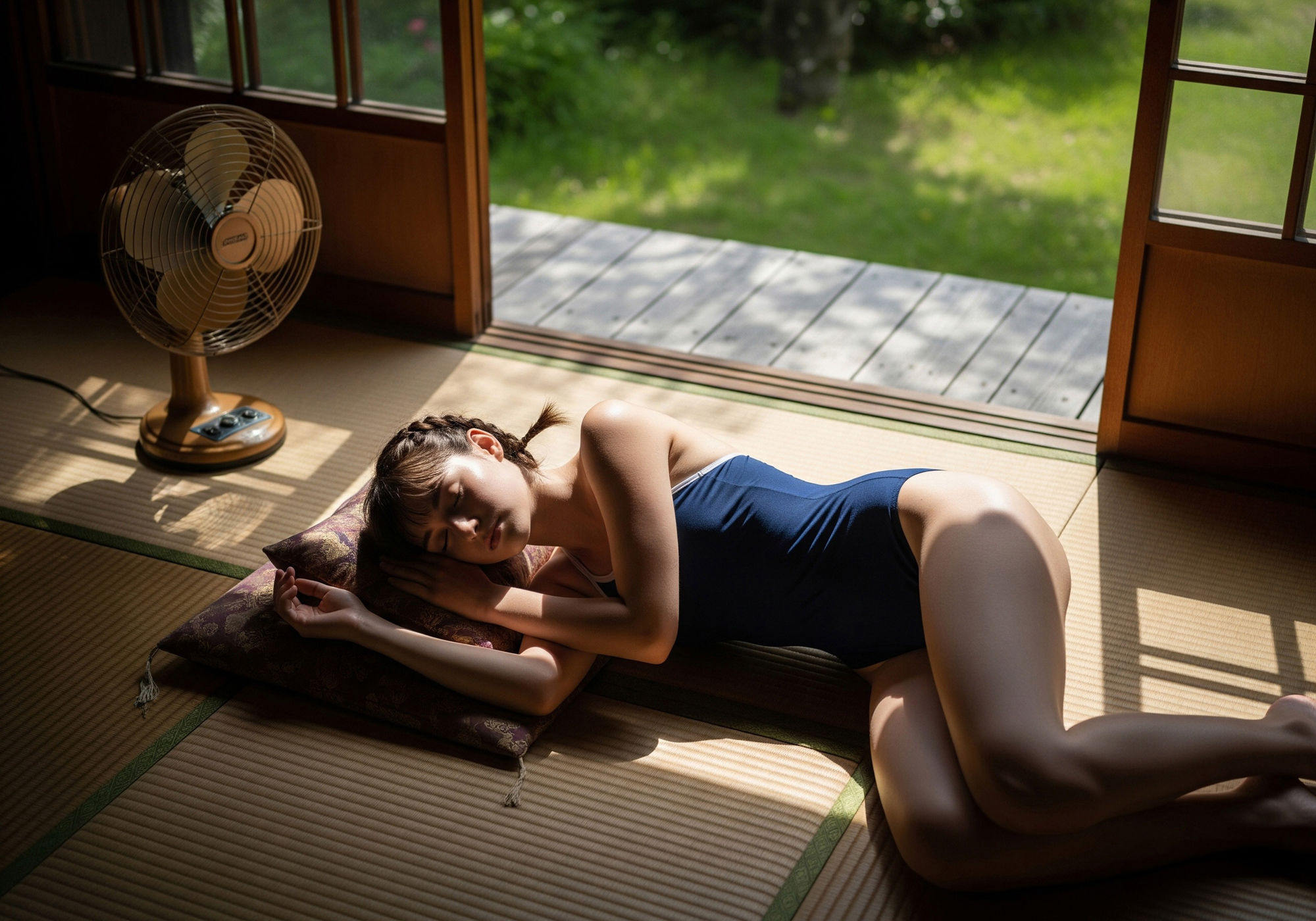 実家に帰省したら暑いからとの理由だけで スク水で過ごす姪っ子との夏休みが待っていた 画像7