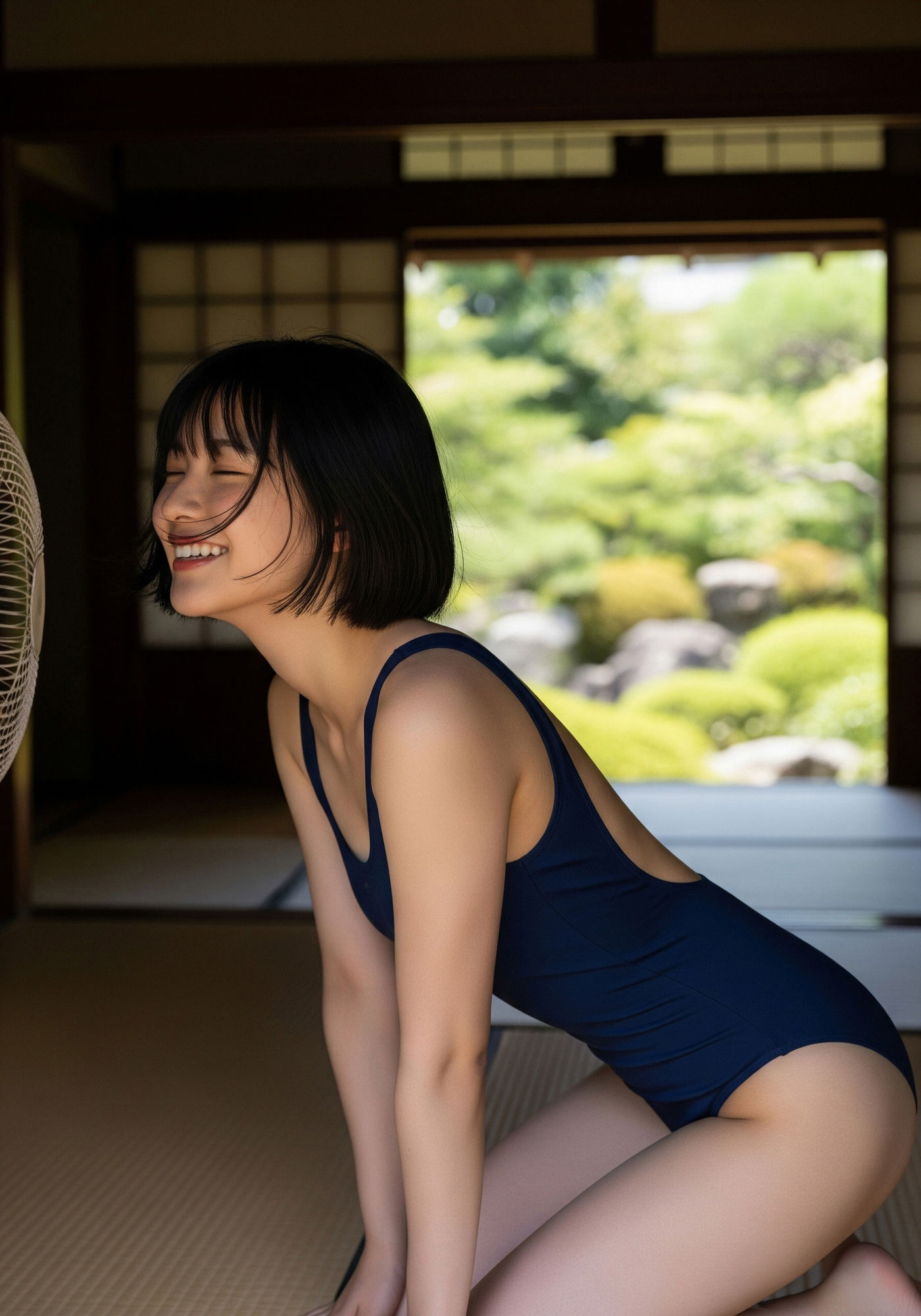 実家に帰省したら暑いからとの理由だけで スク水で過ごす姪っ子との夏休みが待っていた 画像8