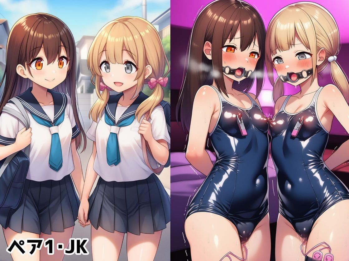 サンプル画像2:ぴっちり娘快楽調教vol.4-マゾ娘ダブル調教編(saltワークス) [d_644150]