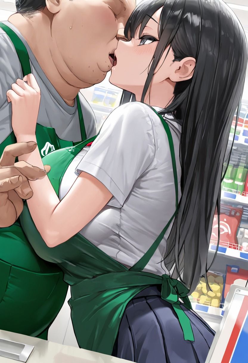 バ先コンビニのキモおじ店長の性処理係女子校生 画像3