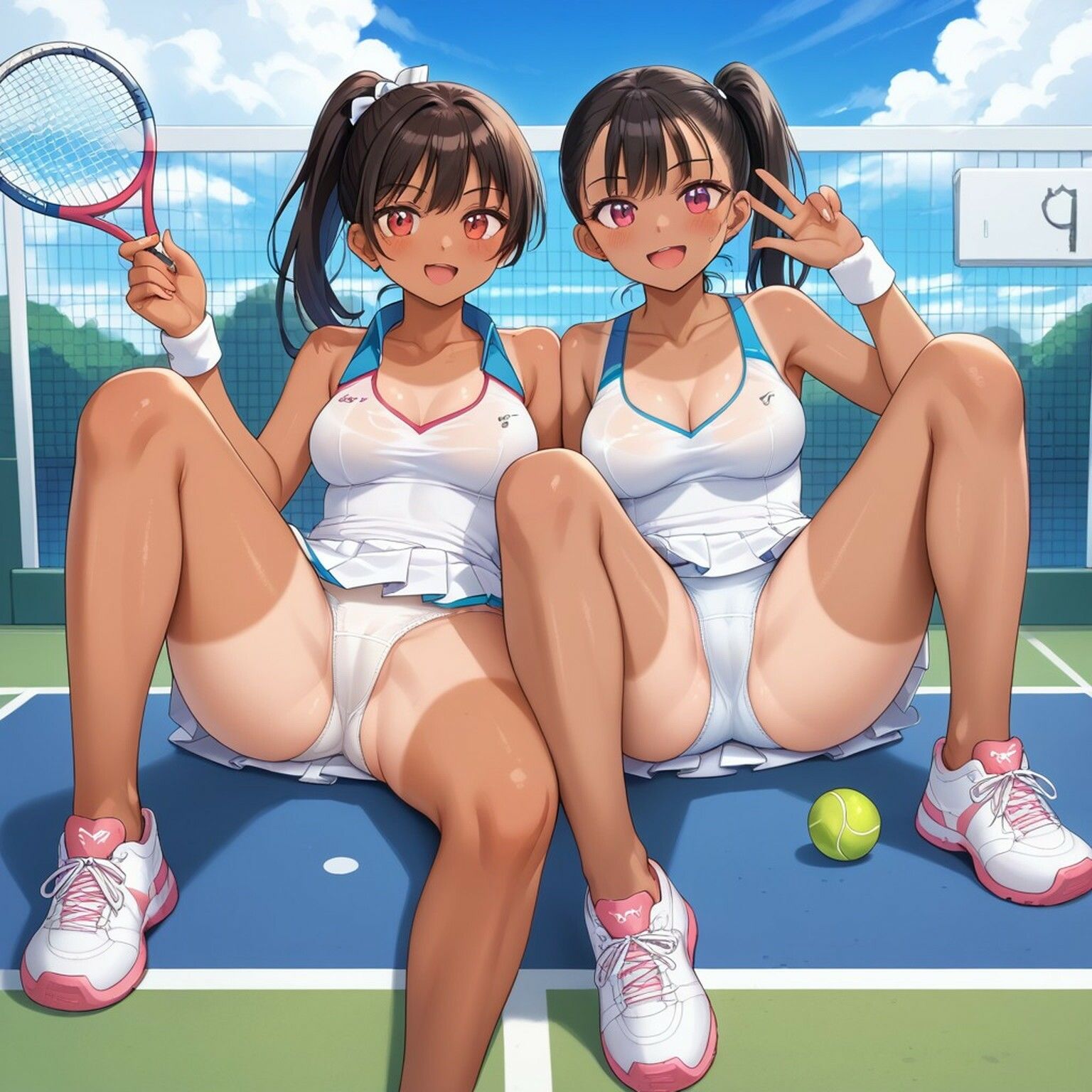 褐色少女のおっぱいとパンチラ【AIイラスト集】 画像1