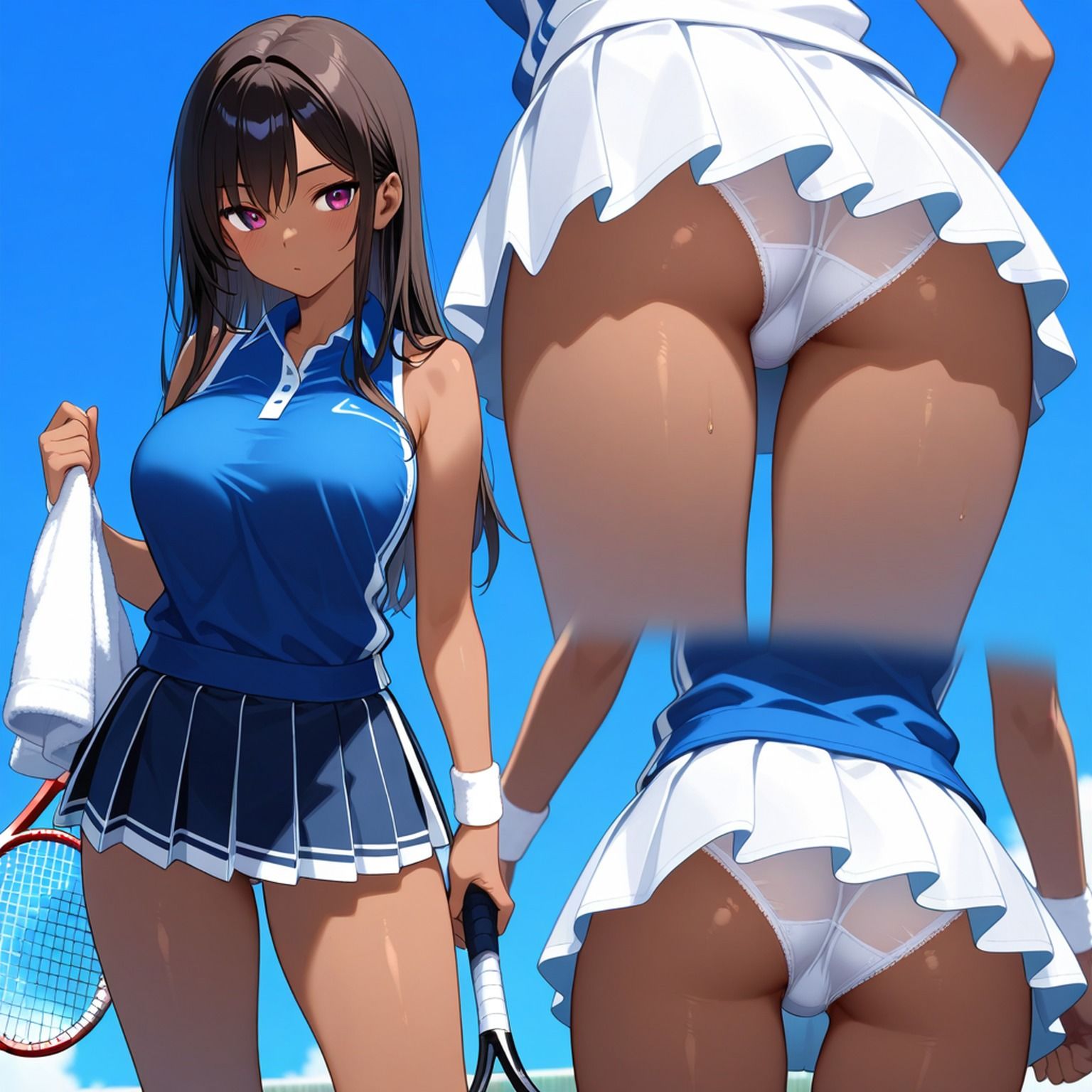 サンプル画像2:褐色少女のおっぱいとパンチラ【AIイラスト集】(ネコネコガール) [d_644295]