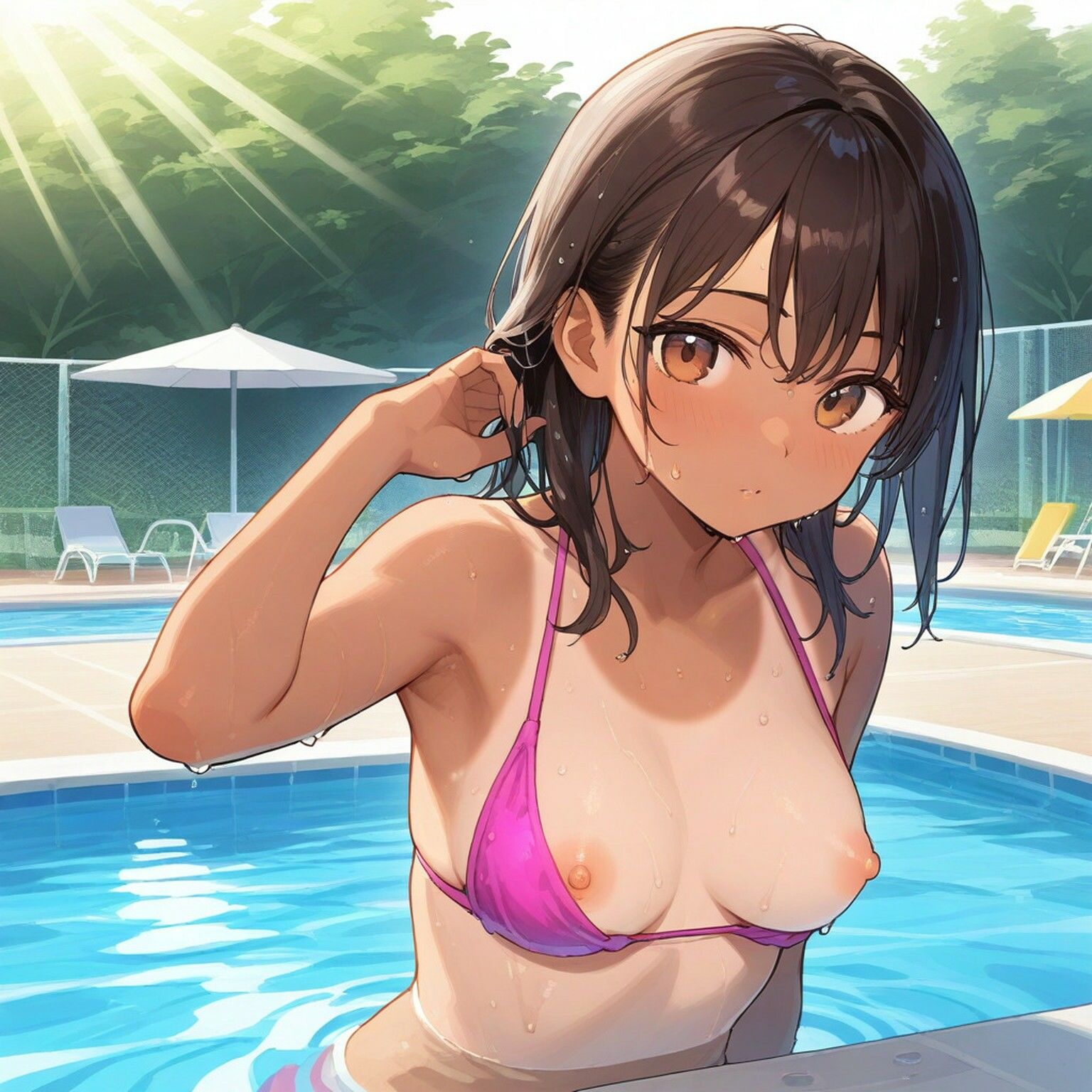 サンプル画像5:褐色少女のおっぱいとパンチラ【AIイラスト集】(ネコネコガール) [d_644295]