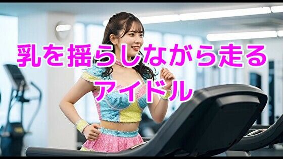 乳を揺らしながら走るアイドル