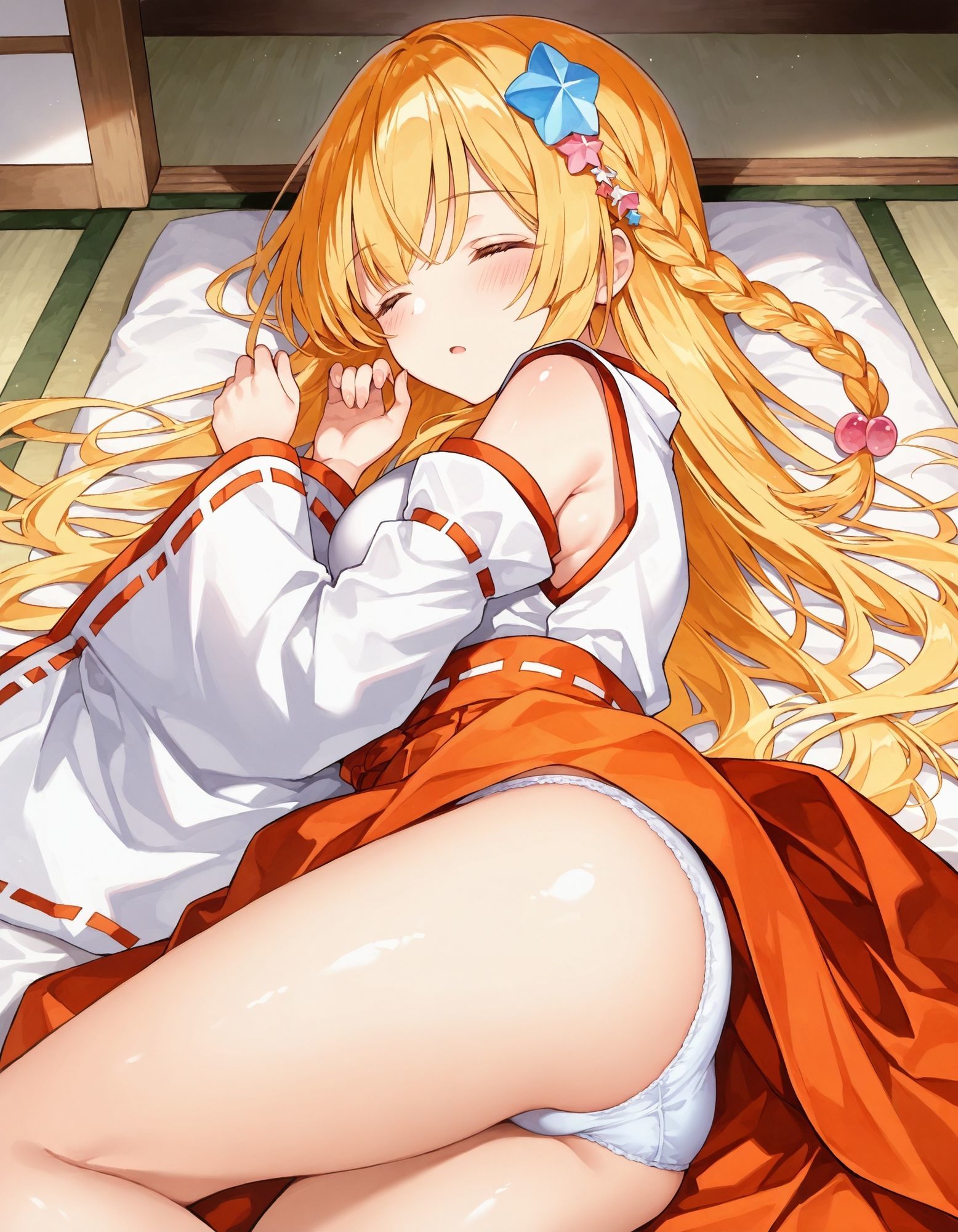 サンプル画像2:巫女コスで寝そべりパンチラ(D.P.H.) [d_644362]