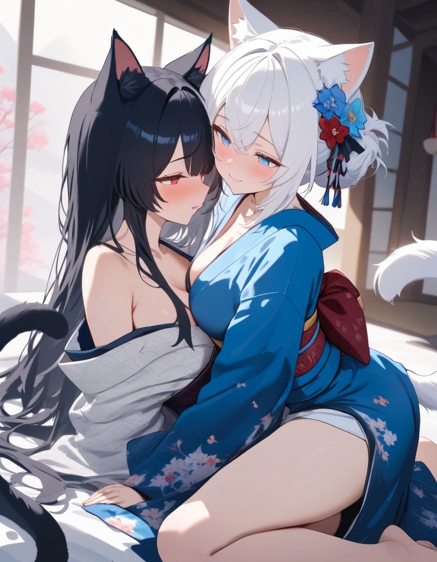 サンプル画像1:宵猫庵絵巻 〜白猫×黒猫編〜(宵猫庵) [d_644487]