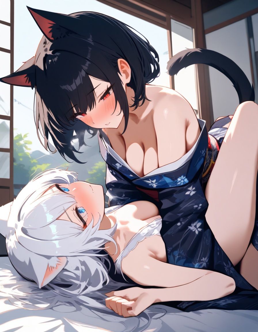 サンプル画像2:宵猫庵絵巻 〜白猫×黒猫編〜(宵猫庵) [d_644487]