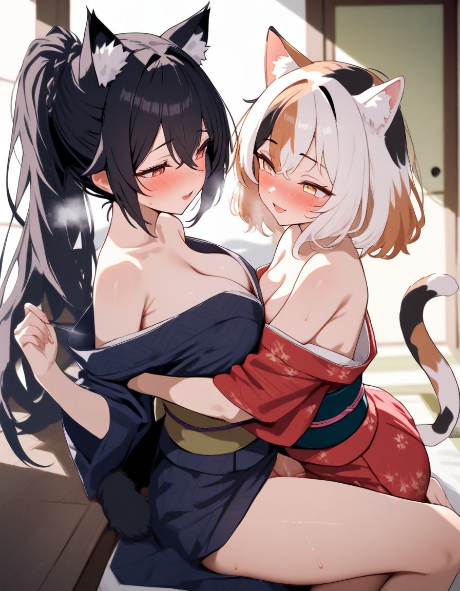 サンプル画像1:宵猫庵絵巻 〜黒猫×三毛猫編〜(宵猫庵) [d_644488]