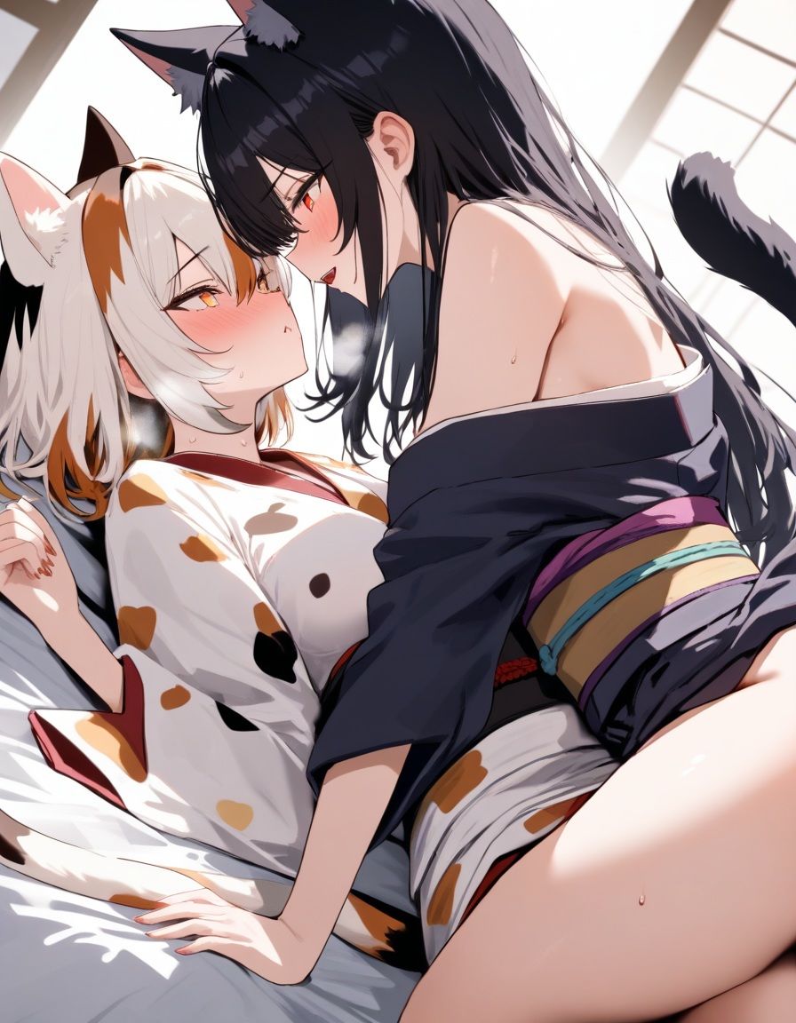 サンプル画像2:宵猫庵絵巻 〜黒猫×三毛猫編〜(宵猫庵) [d_644488]