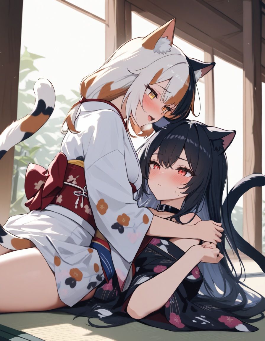 サンプル画像3:宵猫庵絵巻 〜黒猫×三毛猫編〜(宵猫庵) [d_644488]