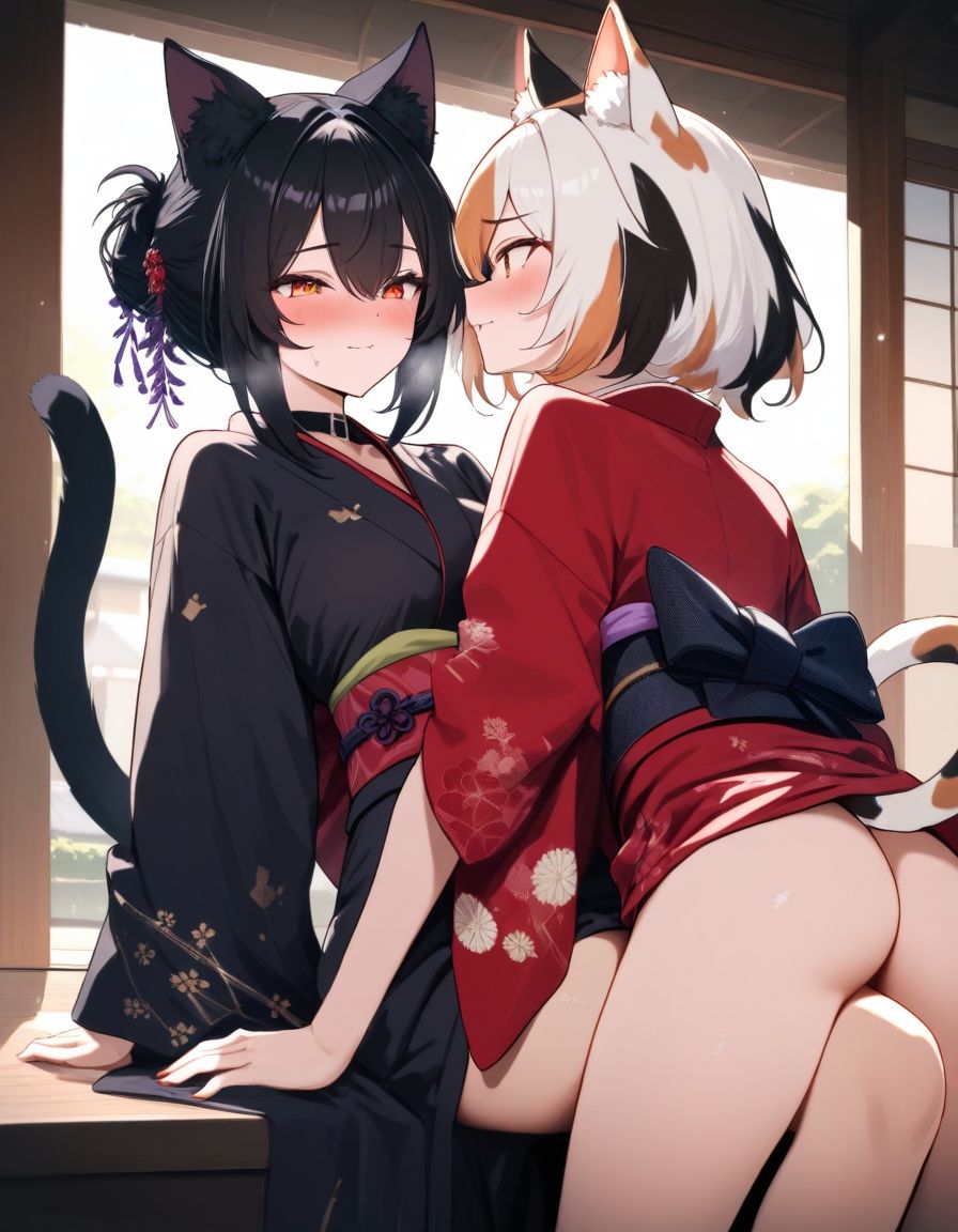 サンプル画像4:宵猫庵絵巻 〜黒猫×三毛猫編〜(宵猫庵) [d_644488]