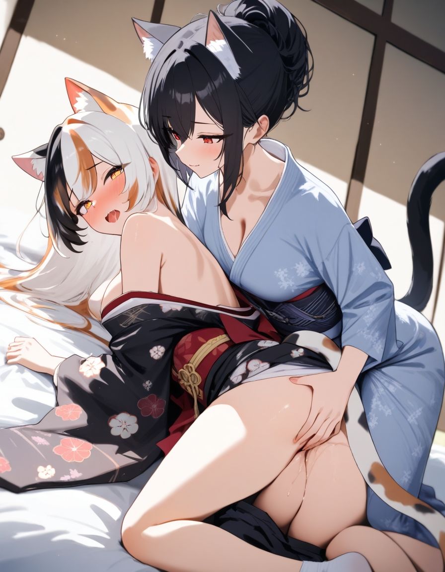 サンプル画像6:宵猫庵絵巻 〜黒猫×三毛猫編〜(宵猫庵) [d_644488]