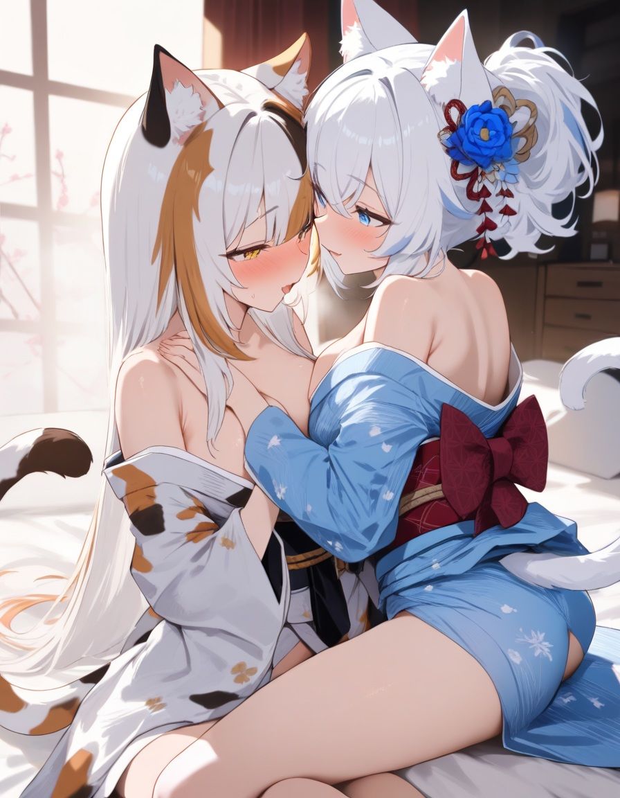 サンプル画像1:宵猫庵絵巻 〜白猫×三毛猫編〜(宵猫庵) [d_644489]