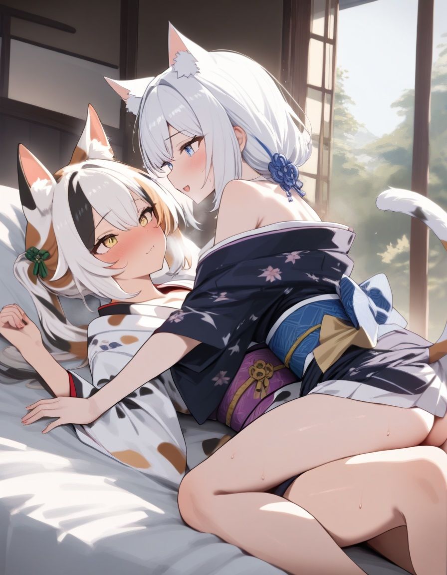 サンプル画像3:宵猫庵絵巻 〜白猫×三毛猫編〜(宵猫庵) [d_644489]