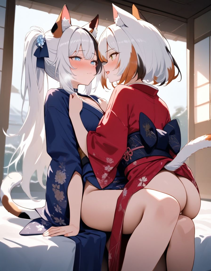 サンプル画像4:宵猫庵絵巻 〜白猫×三毛猫編〜(宵猫庵) [d_644489]