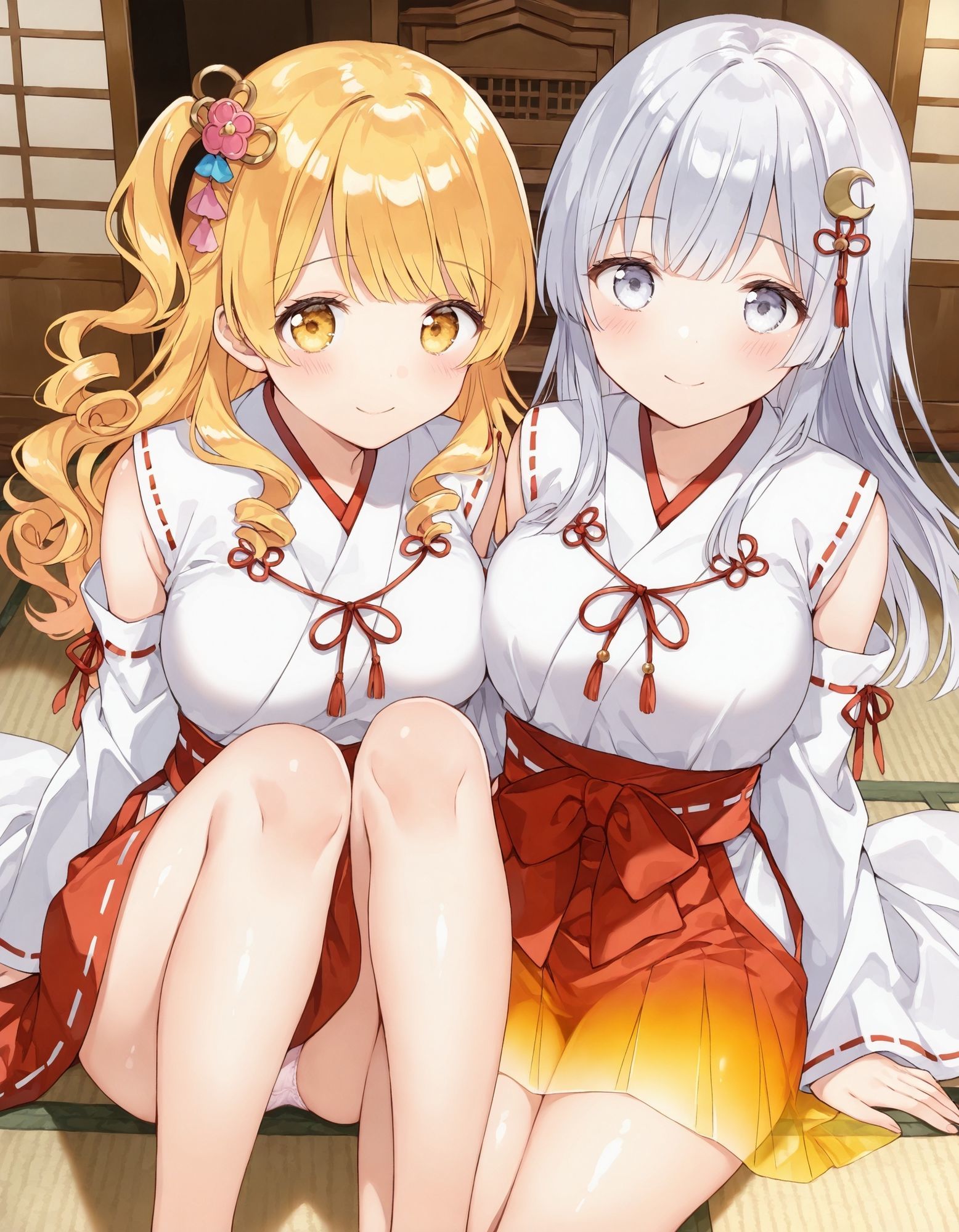 サンプル画像1:巫女コスで座りパンチラ(D.P.H.) [d_644672]