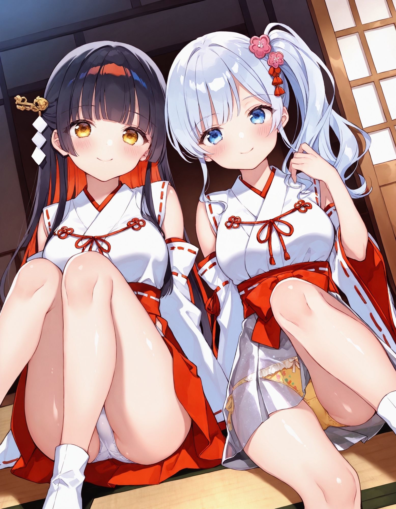 サンプル画像2:巫女コスで座りパンチラ(D.P.H.) [d_644672]