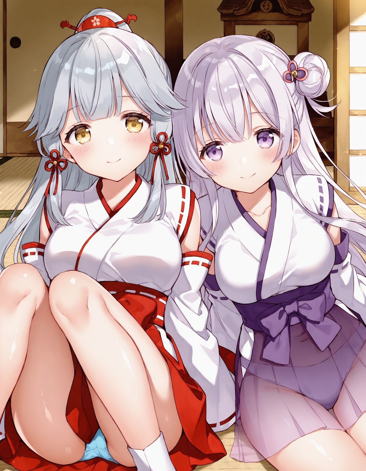 サンプル画像3:巫女コスで座りパンチラ(D.P.H.) [d_644672]