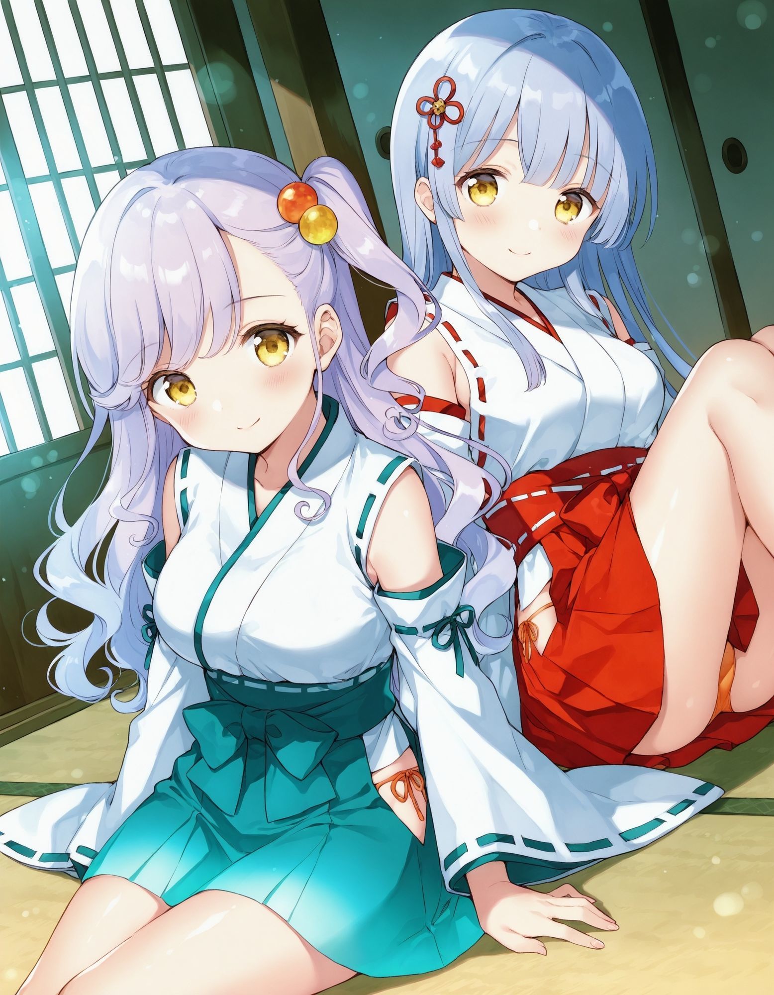 巫女コスで座りパンチラ 画像5