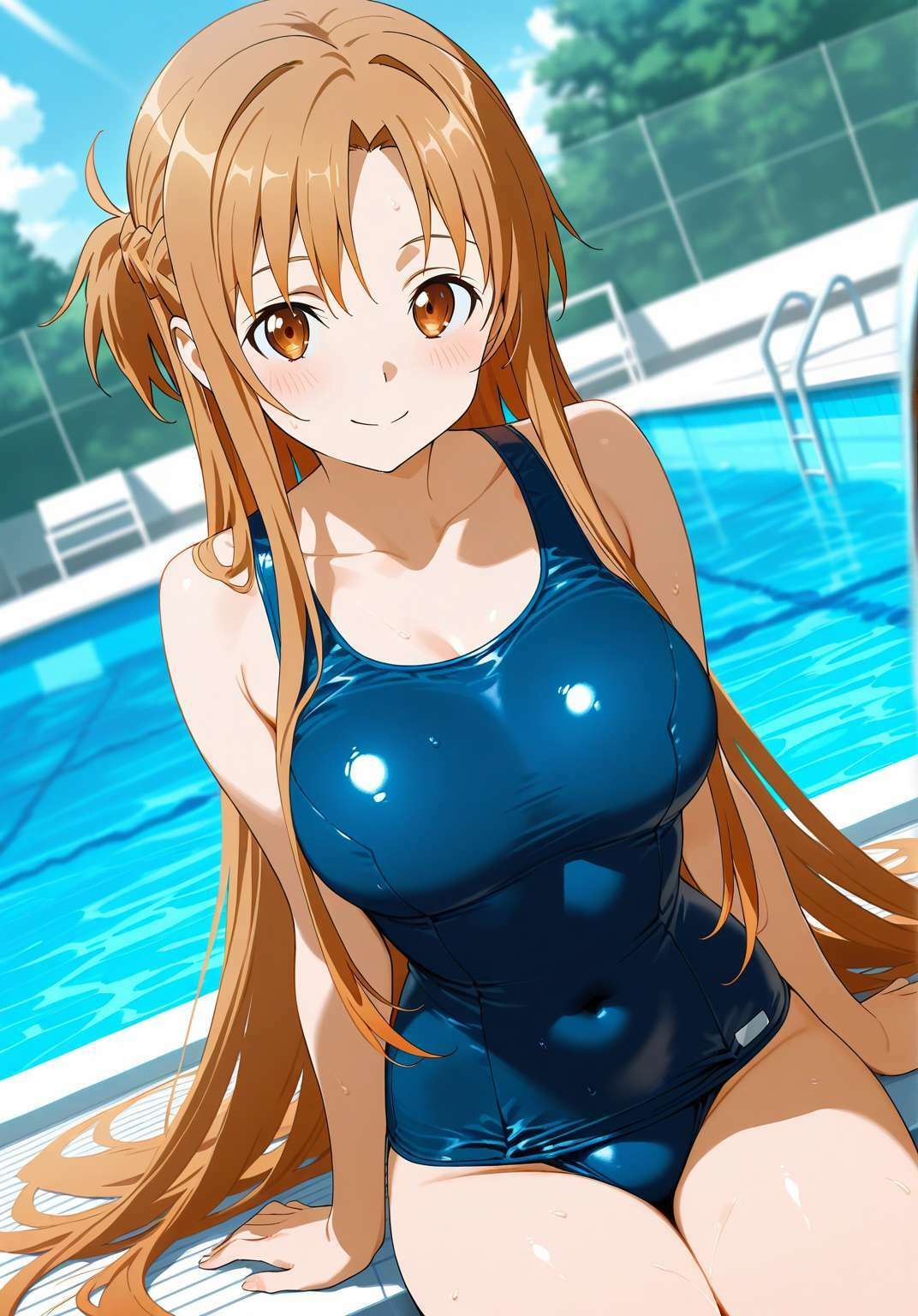 スク水アスナ、他人棒で絶頂。 画像1