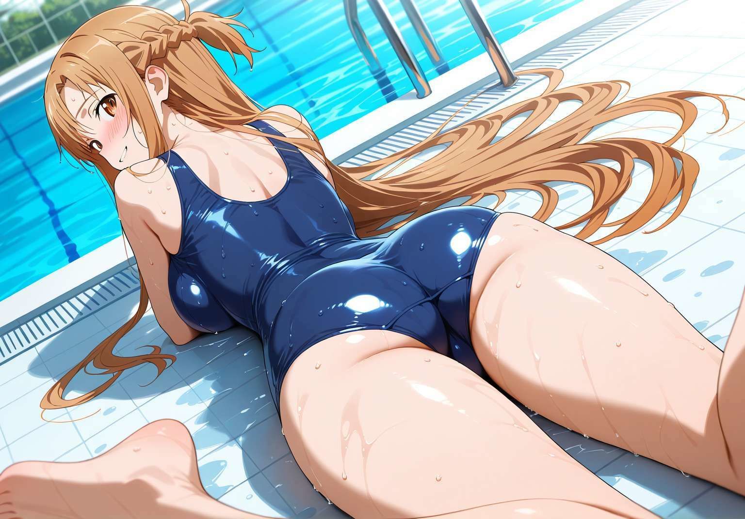 スク水アスナ、他人棒で絶頂。 画像3