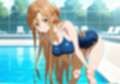スク水アスナ、他人棒で絶頂。