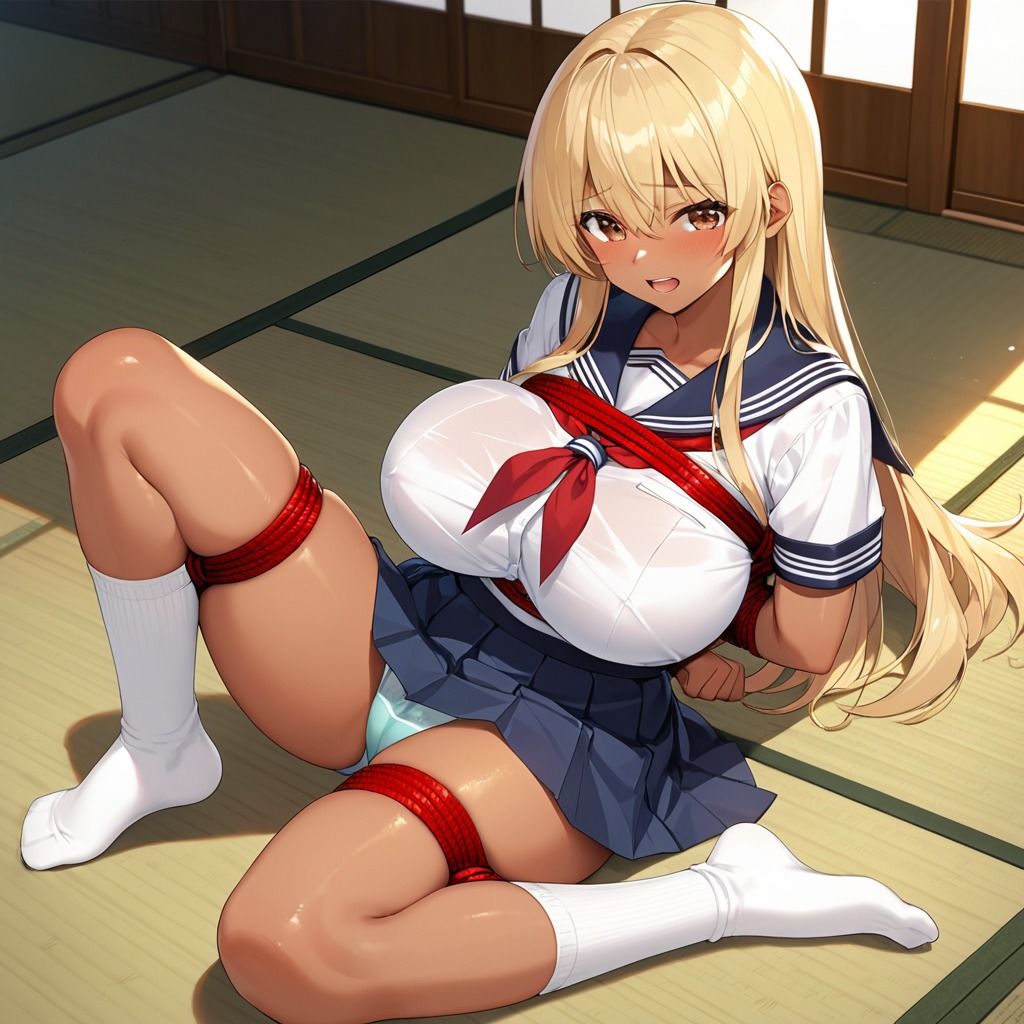 性欲が強すぎる巨乳黒ギャルたちを拘束して生ハメセックスしてみた 画像1