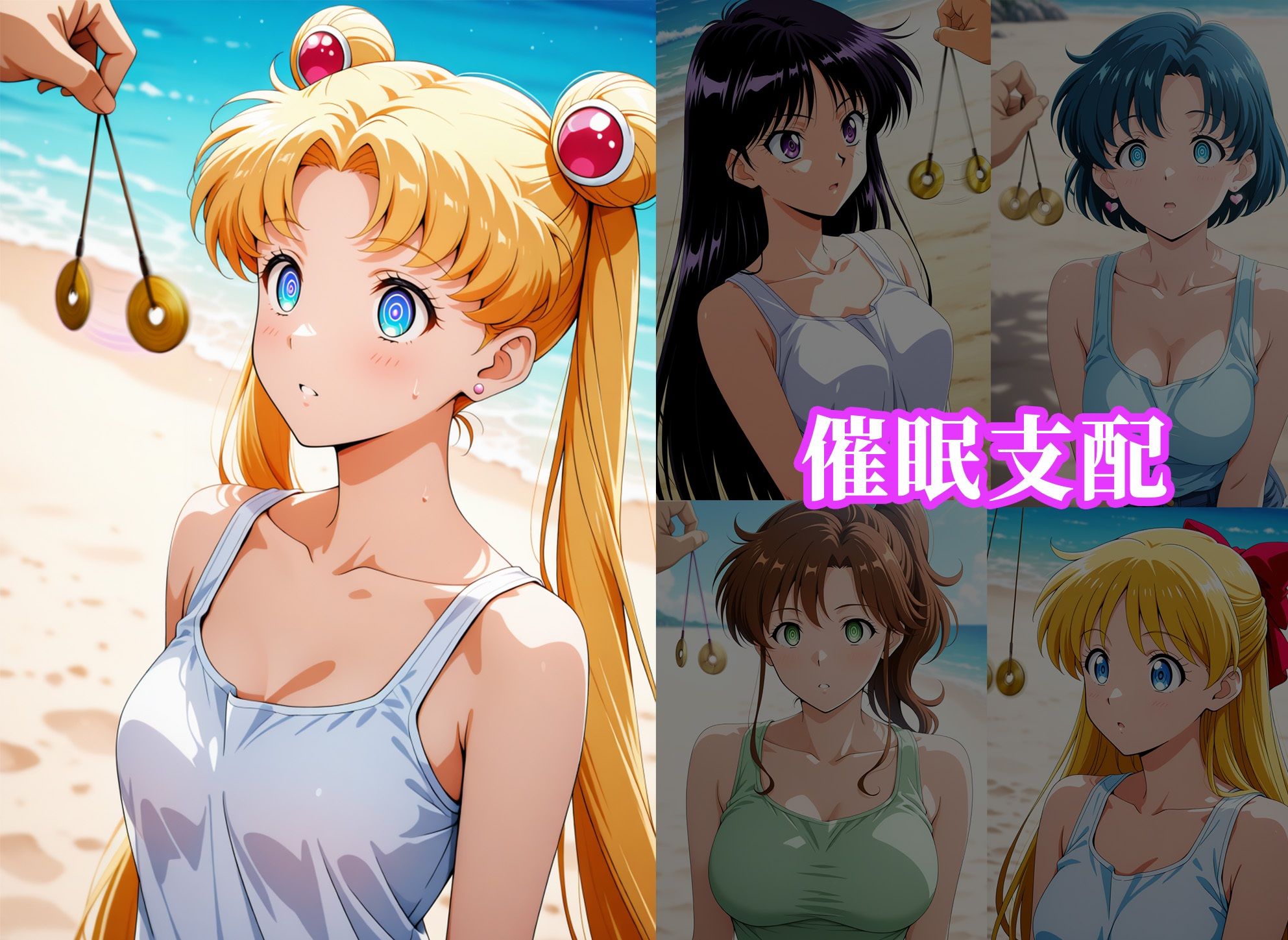 サンプル画像1:催●ビーチ 〜セー〇ームーン編〜(アニメ一本背負) [d_644833]