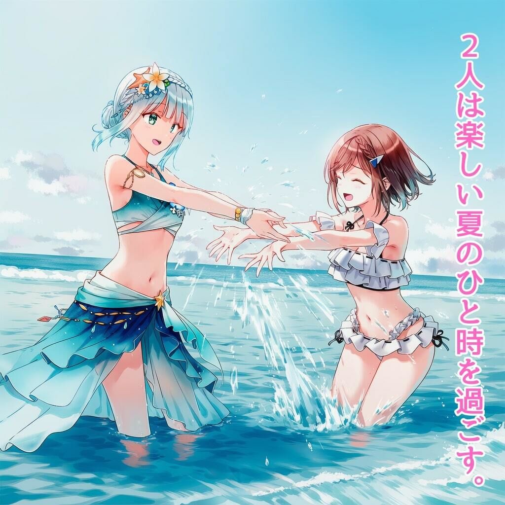 サンプル画像3:変身ヒロイン アリオス・フェザー 海辺の友情、水難の少女(ハルホープ) [d_645236]